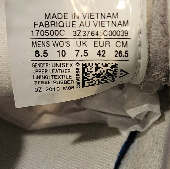 LOUIE LOPEZ CONVERSE LEATHER SNEAKERS SIZE 10 CREAM COLOR - Picture 4 of 16